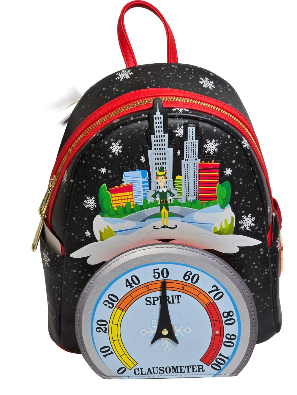 Loungefly Elf Clausometer Light Up Mini Backpack NWT Christmas Movie Bag